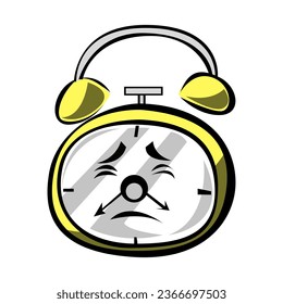 Alarm Clock Classic Mascot Design Vector