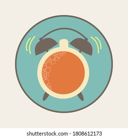 alarm clock Coffee shape vector cartoon sign. Good morning symbol concept & time to wake up or get up icon. Breakfast break or drink cappuccino flat design illustration creative. simple wecker ringing