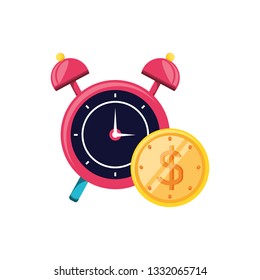 alarm clock with coin dollar
