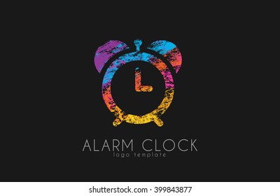 alarm clock. color clock. creative clock logo.