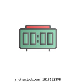 Alarm clock color gradient vector icon