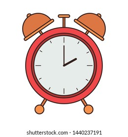 alarm clock of color red isolated icon