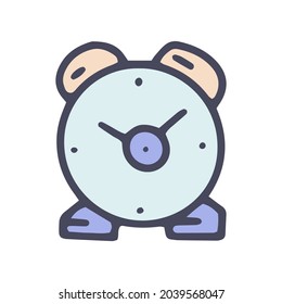 alarm clock color vector doodle simple icon