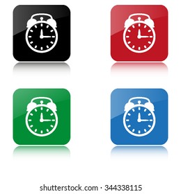 alarm clock  - color vector icon  with shadow
