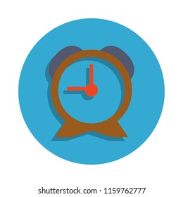 alarm clock colored in blue badge icon. Element of school icon for mobile concept and web apps. Detailed alarm clock icon can be used for web and mobile