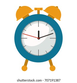 alarm clock in colorful silhouette on white background vector illustration