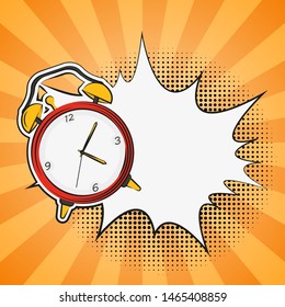 alarm clock comics in pop art style, vector