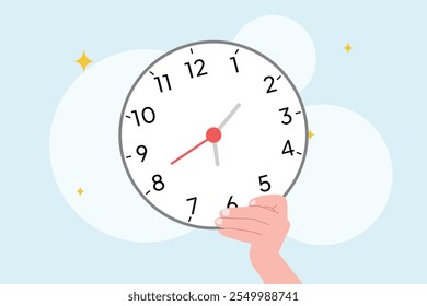 Alarm and clock concept. Colored flat vector illustration isolated.