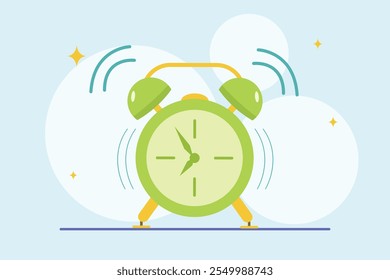 Alarm and clock concept. Colored flat vector illustration isolated.