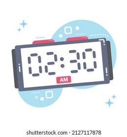 Alarm Clock Concept Illustration in flat style