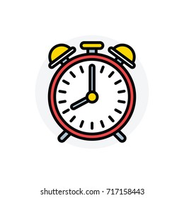 Alarm clock concept Isolated Line Vector Illustration editable Icon