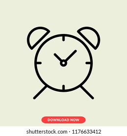 Alarm clock concept line icon. Simple element illustration. Alarm clock concept outline symbol design. Can be used for web and mobile UI/UX. Modern vector style. Modern vector style. 