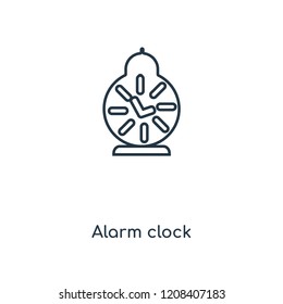 Alarm clock concept line icon. Linear Alarm clock concept outline symbol design. This simple element illustration can be used for web and mobile UI/UX.