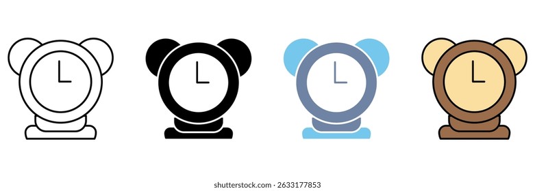 Icono de línea de concepto de RELOJ DE ALARMA. Ilustración de elemento simple.