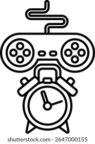 A alarm clock with a controller on top of it
