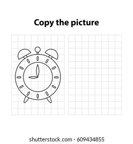 alarm clock, copy the picture, game for children (kids)