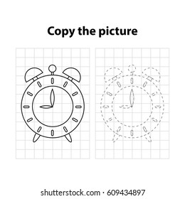alarm clock, copy the picture, game for children (kids)