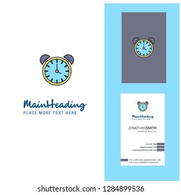 Alarm clock Creative Logo and business card. vertical Design Vector