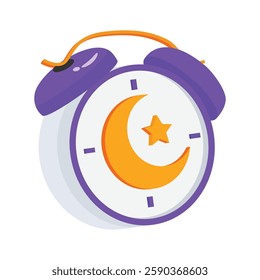 Alarm clock with crescent moon for waking up for Suhoor in Ramadan.