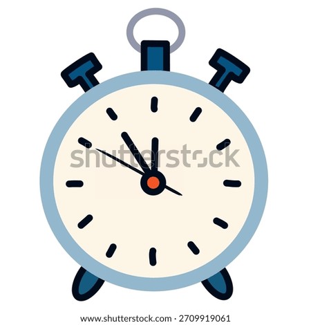 Alarm clock in cute hand-drawn style for New Year countdown. Perfect for event reminders, posters, stickers, planners, and festive designs.