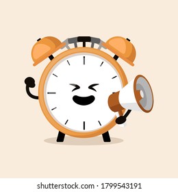 Alarm clock cute mascot design illustration