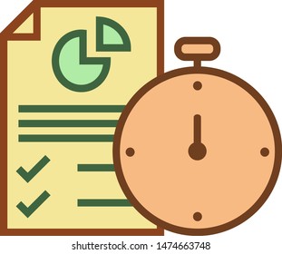 Alarm clock deadline, time management icon. Can be used on a website and mobile apps.