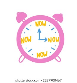 Reloj de alarma con fecha límite con el tiempo ahora