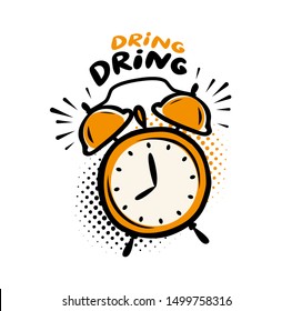 Alarm clock. Deadline, time symbol. Vector illustration