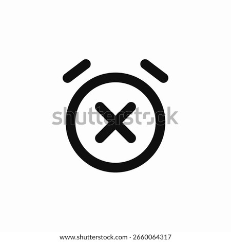 alarm clock delete icon sign vector
