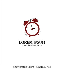 Alarm clock design vector isolated on white background. Alarm clock is ringing. Template, logo design, icon.