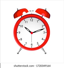 Alarm clock. Desk clock isolated on a white background. Time.