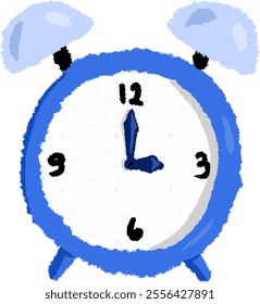 alarm clock doodle in blue
