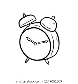 alarm clock doodle icon vector 