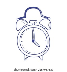 alarm clock doodle isolated icon