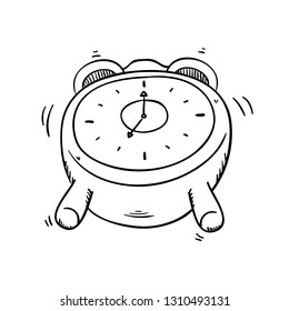 alarm clock. doodle clock with white background 