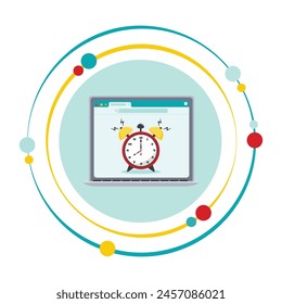 Alarm clock due date approaching isolated graphic icon symbol