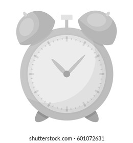 Alarm clock for early Wake up to school. Watch so as not to be late for school .School And Education single icon in monochrome style vector symbol stock illustration.