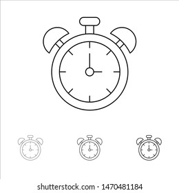 Alarm, Clock, Education, Time Bold and thin black line icon set. Vector Icon Template background