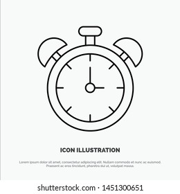 Alarm, Clock, Education, Time Line Icon Vector