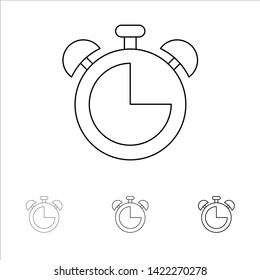 Alarm, Clock, Education, Timer Bold and thin black line icon set