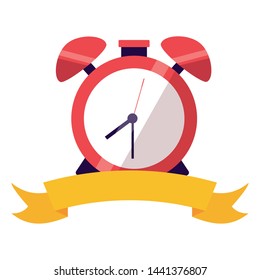 alarm clock emblem back to school vector illustration