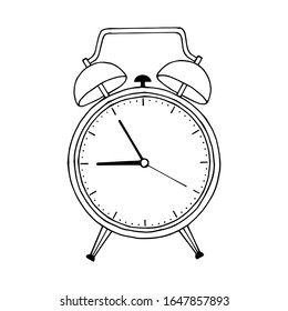 alarm clock. eps10 vector stock illustration. out line