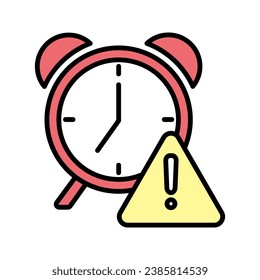 alarm clock with exclamation mark icon vector