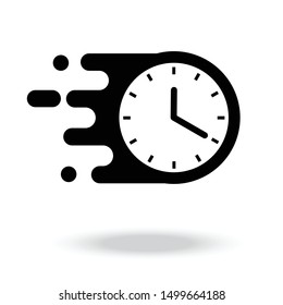 Alarm clock fast speed quick time vector icon. 