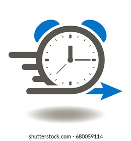Alarm Clock Fast Speed Quick Time Vector Icon. Agile Development Illustration.