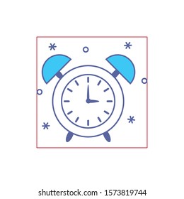 alarm clock fill style icon vector illustration design