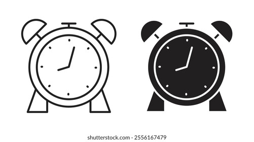 Alarm clock Filled flat icons set for apps and web ui designs.