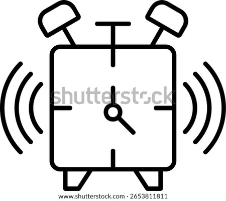 Alarm Clock Filled Style Icon Design
