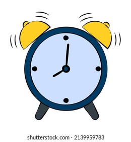 alarm clock, flat color icon. vector isolated on a white background