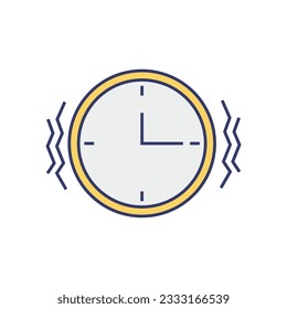 Alarm clock flat color icon. Time management, deadline, time management. Vector illustration